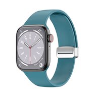 Siliconen bandje - Folding Buckle - Cyaan - Geschikt voor Apple Watch 38mm / 40mm / 41mm