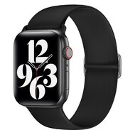 Elastische Solo Loop bandje - Zwart - Geschikt voor Apple Watch 38mm / 40mm / 41mm