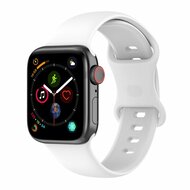 Siliconen sportbandje - Wit - Maat: M/L - Geschikt voor Apple Watch 38mm / 40mm / 41mm