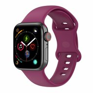 Siliconen sportbandje - Wijnrood - Maat: S/M - Geschikt voor Apple Watch 38mm / 40mm / 41mm