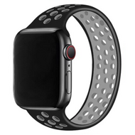 Solo Loop Sportbandje - Maat: S - Zwart + Grijs - Geschikt voor Apple Watch 38mm / 40mm / 41mm