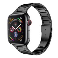 Stalen schakelband - Zwart - Geschikt voor Apple watch 42mm / 44mm / 45mm / 49mm