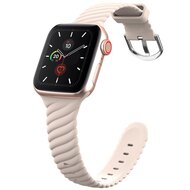Siliconen 'Twist' bandje - Zand roze - Geschikt voor Apple Watch 42mm / 44mm / 45mm / 49mm