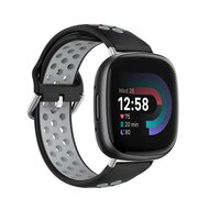 Fitbit Versa 3 & 4 / Sense 1 & 2 - Sport editie - Large - Zwart + grijs
