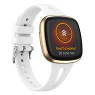 Fitbit Versa 3 & 4 / Sense 1 & 2 - Sportbandje druppel design - Small - Wit