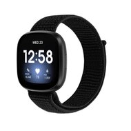 Fitbit Versa 3 & Sense 1 - Sport loop nylon bandje - Zwart