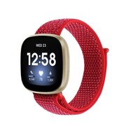 Fitbit Versa 3 & Sense 1 - Sport loop nylon bandje - Rood