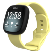 Fitbit Versa 3 & 4 / Sense 1 & 2 Sportbandje - Geel - Maat: M/L