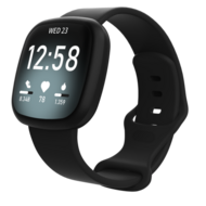 Fitbit Versa 3 & 4 / Sense 1 & 2 Sportbandje - Zwart - Maat: M/L