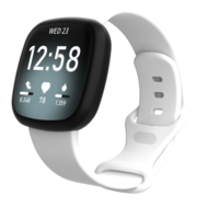 Fitbit Versa 3 & 4 / Sense 1 & 2 Sportbandje - Wit - Maat: S/M