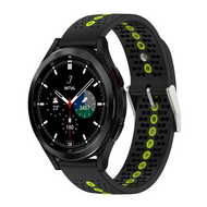 Dot Pattern bandje - Zwart met geel - Samsung Galaxy Watch 4 Classic - 42mm & 46mm