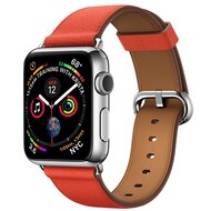 Classic lederen bandje - Licht oranje/bruin - Geschikt voor Apple Watch 38mm / 40mm / 41mm