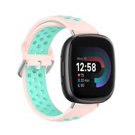 Fitbit Versa 3 & 4 / Sense 1 & 2 - Sport editie - Large - Roze + turquoise