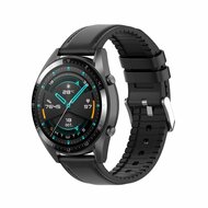 Garmin Venu 2 & 3 - leer + siliconen bandje - Zwart