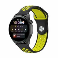 Sport Edition siliconen band - Zwart + geel - Huawei Watch GT 2 / GT 3 / GT 4 - 46mm