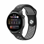 Sport Edition siliconen band - Zwart + grijs - Huawei Watch GT 2 Pro / GT 3 Pro - 46mm