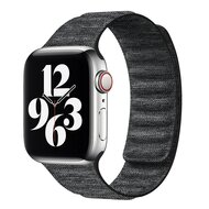 Denim nylon bandje - Zwart - Geschikt voor Apple Watch 42mm / 44mm / 45mm / 49mm