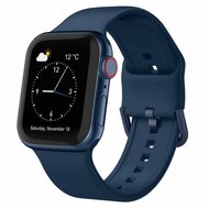 Soft siliconen bandje met gespsluiting - Donkerblauw - Geschikt voor Apple Watch 42mm / 44mm / 45mm / 49mm