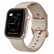 Soft siliconen bandje met gespsluiting - Cappuccino - Geschikt voor Apple Watch 42mm / 44mm / 45mm / 49mm