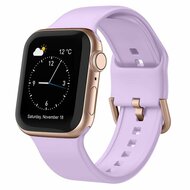 Soft siliconen bandje met gespsluiting - Lavendel - Geschikt voor Apple Watch 42mm / 44mm / 45mm / 49mm