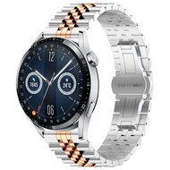 Stalen band - Zilver / rosé goud - Huawei Watch GT 2 / GT 3 / GT 4 - 46mm