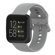 Fitbit Versa 1 / 2 & Lite siliconen sportbandje met gespsluiting - Grijs - Maat: Small