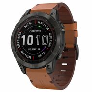 Leren bandje - Bruin - Garmin Approach S60 & S62 / Instinct / Instinct 2 (Solar)