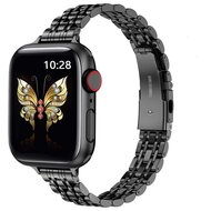 Stalen slim fit band - Zwart - Geschikt voor Apple watch 42mm / 44mm / 45mm / 49mm
