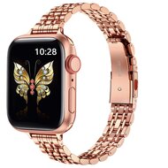 Stalen slim fit band - Rosé goud - Geschikt voor Apple watch 42mm / 44mm / 45mm / 49mm
