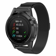 Milanese bandje - Zwart - Garmin Fenix 7S / 6S / 5S & Instinct 2s